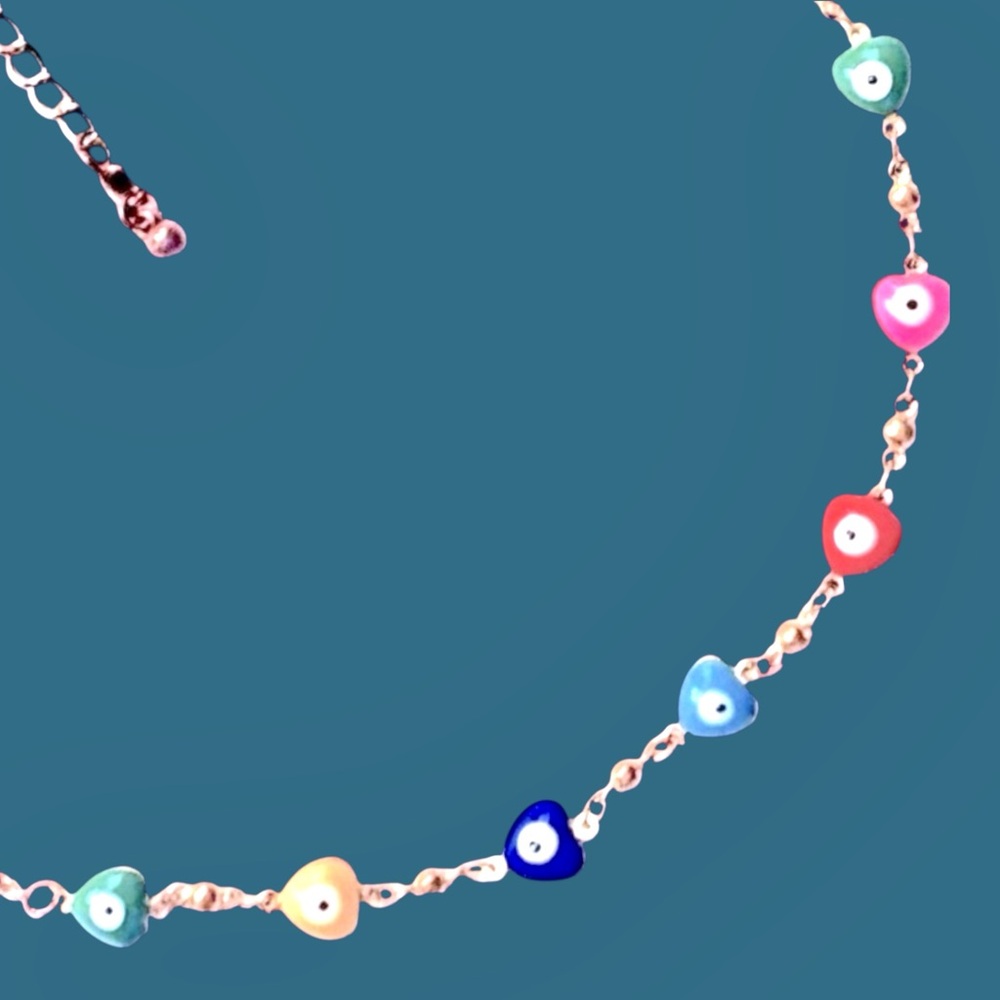 Colorful Evil Eye Heart Necklace - Picture 2 of 4